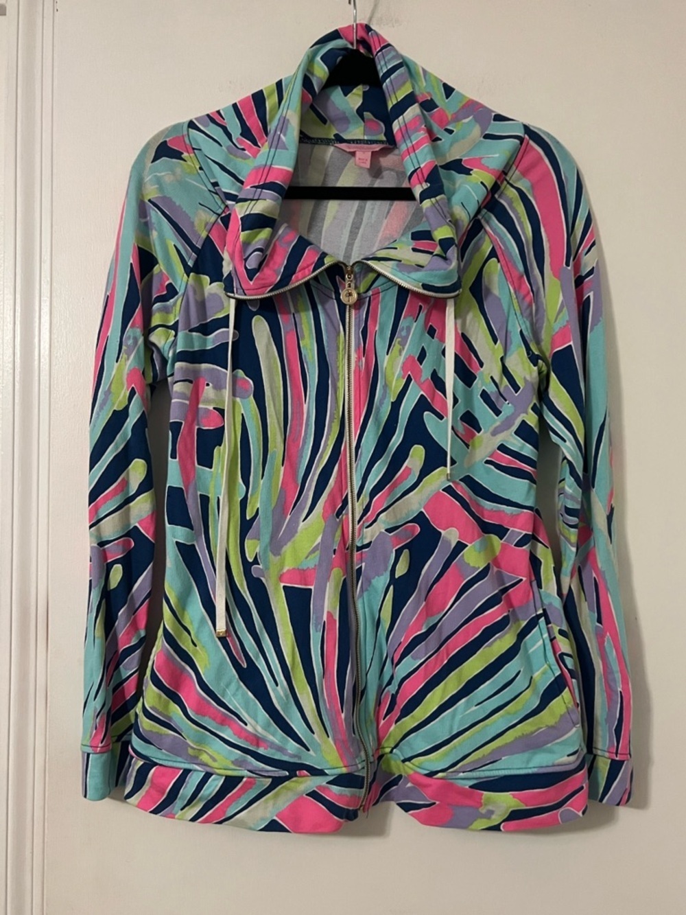 Lily Pulitzer Women’s Multicolor Printed Zip-Up sweatshirt/jacket size S (Z111)